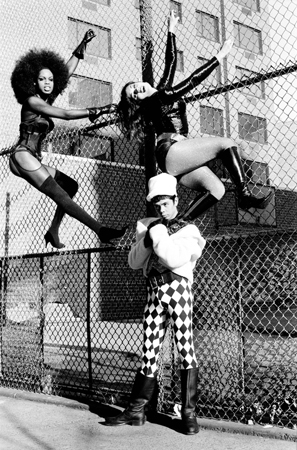Connie, Gina, Raven on Fence in NYC by Doris Kloster