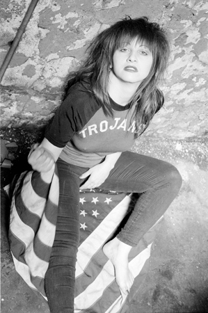 Lydia Lunch with American Flag by Doris Kloster